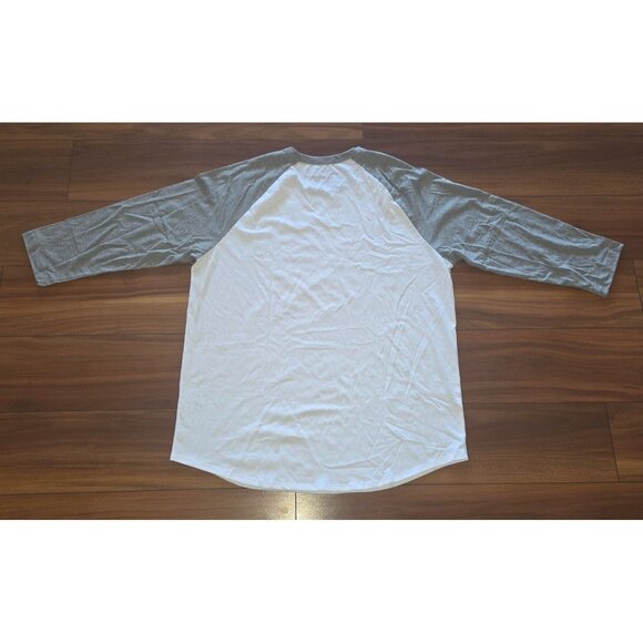 True Classic 3/4 Sleeve Two tone Crew Neck Shirt White & Gray Men Size XL NEW - Picture 4 of 5